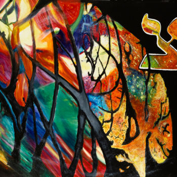 Peinture intitulée "Lettre Hébraïque Ts…" par Yasha Knecht, Œuvre d'art originale, Huile