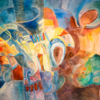 Malerei mit dem Titel "Librating plénitude" von Yasmina Naessens, Original-Kunstwerk, Öl