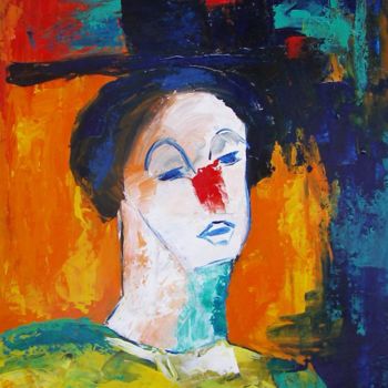 Pittura intitolato "CLOWN" da Yasmine Bloch, Opera d'arte originale, Acrilico