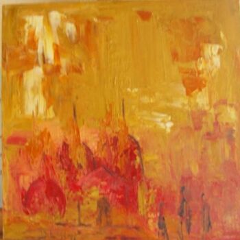 Painting titled "AUBE" by Yasmine Bloch, Original Artwork, Oil