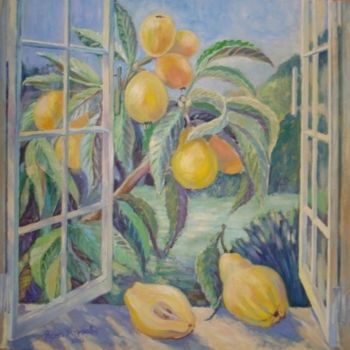 「Окно в сад, айва」というタイトルの絵画 Yasnaによって, オリジナルのアートワーク, オイル
