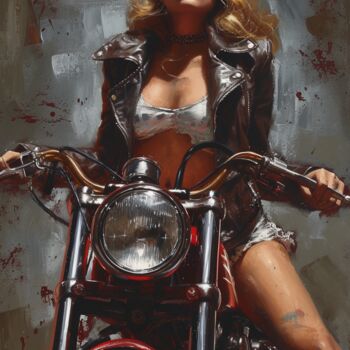 Painting titled "Legendary Harley" by Yass, Original Artwork, Oil