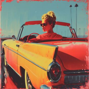 Peinture intitulée "Retro Drive" par Yass, Œuvre d'art originale, Acrylique