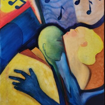 Painting titled "Love song" by Yassine Ounis, Original Artwork, Oil