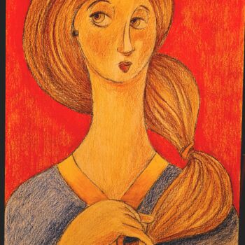Disegno intitolato "Sieme" da Yassine Ounis, Opera d'arte originale, Pastello