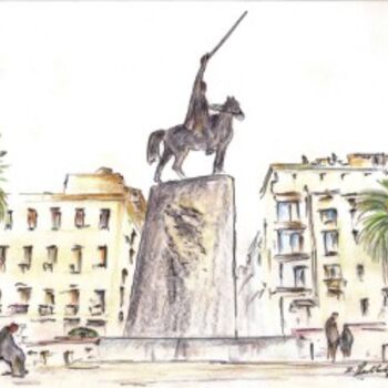Painting titled "Place Emir Abdelkad…" by Art-Is, Original Artwork