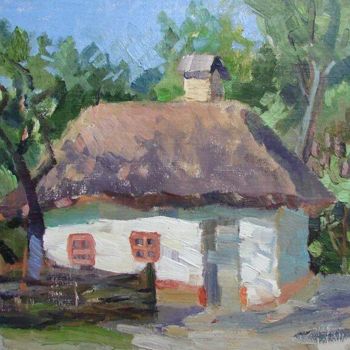 Painting titled "THE OLD HOUSE IN TH…" by Nataliya Yatel, Original Artwork, Oil