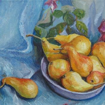 Painting titled "Juicy pears" by Nataliya Yatel, Original Artwork, Oil