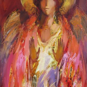 Painting titled "Angel" by Sergey Yatnov, Original Artwork, Oil