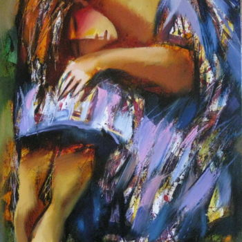 Painting titled "angel sleeping" by Sergey Yatnov, Original Artwork, Oil