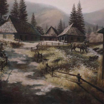 Painting titled "Карпаты" by Yavorivskiy Alexander, Original Artwork, Oil