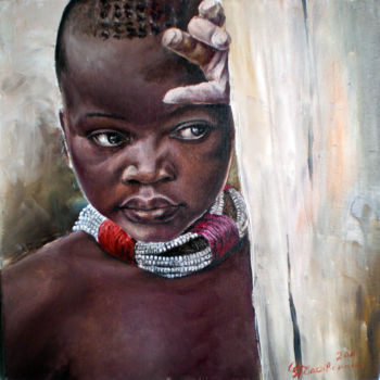 Malerei mit dem Titel "Африка. Мальчик." von Yavorivskiy Alexander, Original-Kunstwerk, Öl