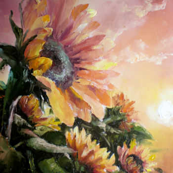 「Sunflowers」というタイトルの絵画 Yavorivskiy Alexanderによって, オリジナルのアートワーク, オイル