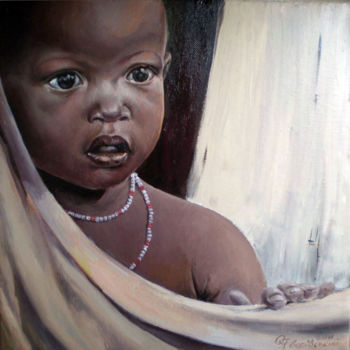 Painting titled "Африка. Малыш." by Yavorivskiy Alexander, Original Artwork, Oil