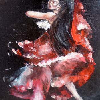 Картина под названием "Цыганское фламенко." - Yavorivskiy Alexander, Подлинное произведение искусства, Масло