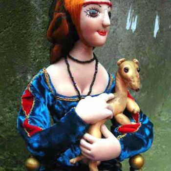 Artisanat intitulée "Дама с горностаем" par Galina Grichanova, Œuvre d'art originale