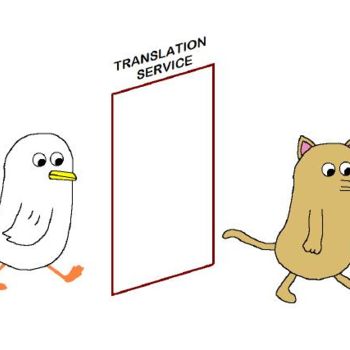 Drawing titled "Translation Service" by Kai-Yu Sun, Original Artwork