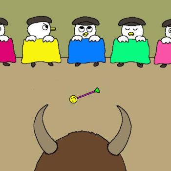 Drawing titled "Bullfighting (Bull'…" by Kai-Yu Sun, Original Artwork