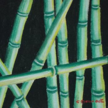 Painting titled "Bambous 1" by Ycrina, Original Artwork