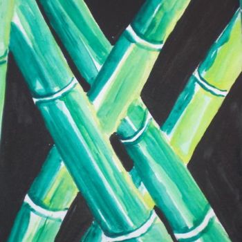 Painting titled "Bambous 2" by Ycrina, Original Artwork