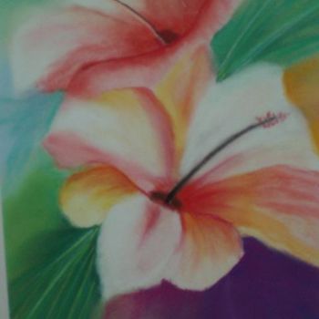Peinture intitulée "Hibiscus clairs" par Ycrina, Œuvre d'art originale