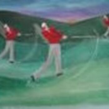 Peinture intitulée "Golfeurs" par Ycrina, Œuvre d'art originale
