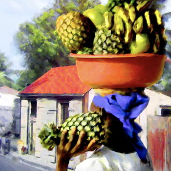 Arts numériques intitulée "Antilles-marchandes…" par Ydan Sarciat, Œuvre d'art originale, Peinture numérique