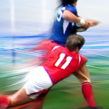 Digital Arts titled "Rugby plaquage repr…" by Ydan Sarciat, Original Artwork, Digital Painting