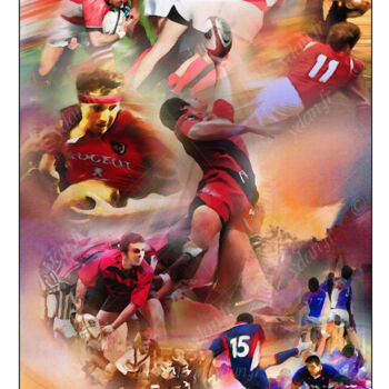 Digital Arts titled "composition rugbyst…" by Ydan Sarciat, Original Artwork, Digital Painting