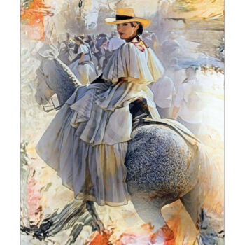 Arts numériques intitulée "Blanche Andalouse a…" par Ydan Sarciat, Œuvre d'art originale, Peinture numérique