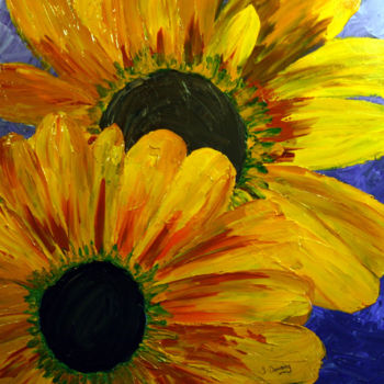 Peinture intitulée "Rayon de soleil-1" par Yves Downing, Œuvre d'art originale, Acrylique Monté sur Châssis en bois