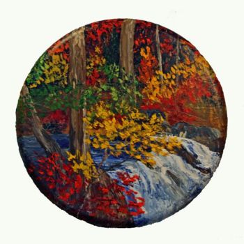 Peinture intitulée "La Boulée en automne" par Yves Downing, Œuvre d'art originale