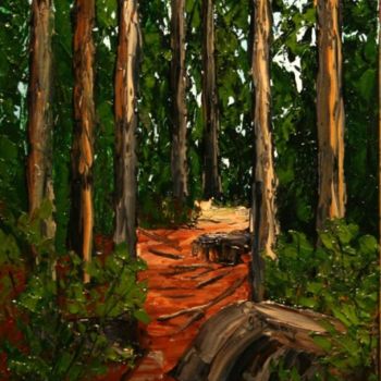 Pintura intitulada "Sentier" por Yves Downing, Obras de arte originais, Acrílico Montado em Armação em madeira
