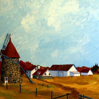 Peinture intitulée "Les moulins de l'Is…" par Yves Downing, Œuvre d'art originale, Acrylique