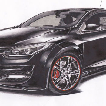 Drawing titled "Renault mégane RS n…" by Dessinludo, Original Artwork, Marker