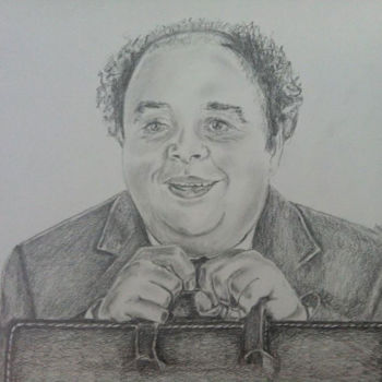 Drawing titled "Jacques Villeret" by Dessinludo, Original Artwork, Graphite