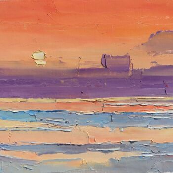 Painting titled "" Sunset "" by Yehor Dulin, Original Artwork, Oil