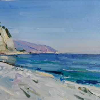 Peinture intitulée "" Sunny Beach "" par Yehor Dulin, Œuvre d'art originale, Huile