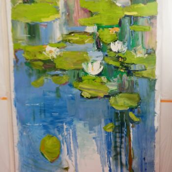 Peinture intitulée ""Water lilies"" par Yehor Dulin, Œuvre d'art originale, Huile