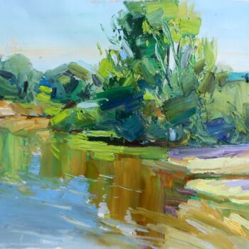 Painting titled "" Summer in the vil…" by Yehor Dulin, Original Artwork, Oil