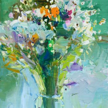 Картина под названием "Wildflowers" - Yehor Dulin, Подлинное произведение искусства, Масло