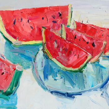 Peinture intitulée "Watermelon" par Yehor Dulin, Œuvre d'art originale, Huile