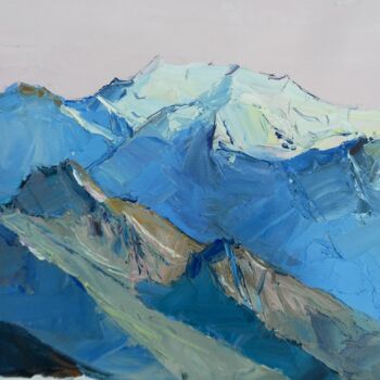 Painting titled "Winter mountains pa…" by Yehor Dulin, Original Artwork, Oil