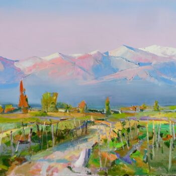 Schilderij getiteld "Mountains Switzerla…" door Yehor Dulin, Origineel Kunstwerk, Olie