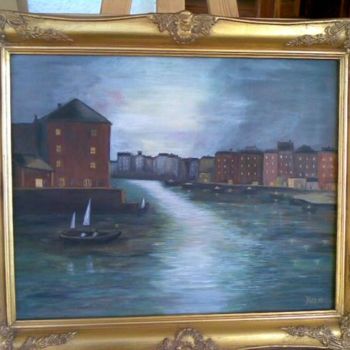 Painting titled "Le port des songes" by Leo Yela, Original Artwork, Oil