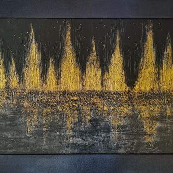 Painting titled "Night city" by Elena Ivchenko, Original Artwork, Acrylic