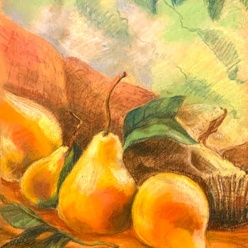 Malerei mit dem Titel "Pears" von Yelena Rybalkina, Original-Kunstwerk, Pastell