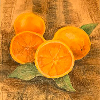 Картина под названием "Fresh oranges for j…" - Yelena Rybalkina, Подлинное произведение искусства, Пастель