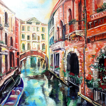 Malerei mit dem Titel "Venice in spring. I…" von Yelena Rybalkina, Original-Kunstwerk, Öl Auf Karton montiert