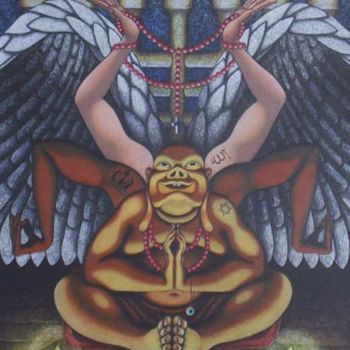 Painting titled "essence of religion" by Leigh Donovan, Original Artwork, Oil